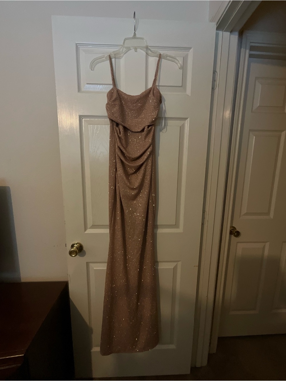 Windsor Blush Sparkle Cowl Neck Maxi Dress